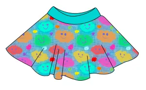 Juniper's Rainbow Clouds Circle Skirt