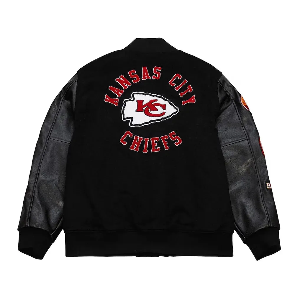 Kansas City Chiefs Blackout Vintage Logo Varsity Jacket