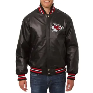 Kansas City Chiefs Varsity Black Leather Jacket