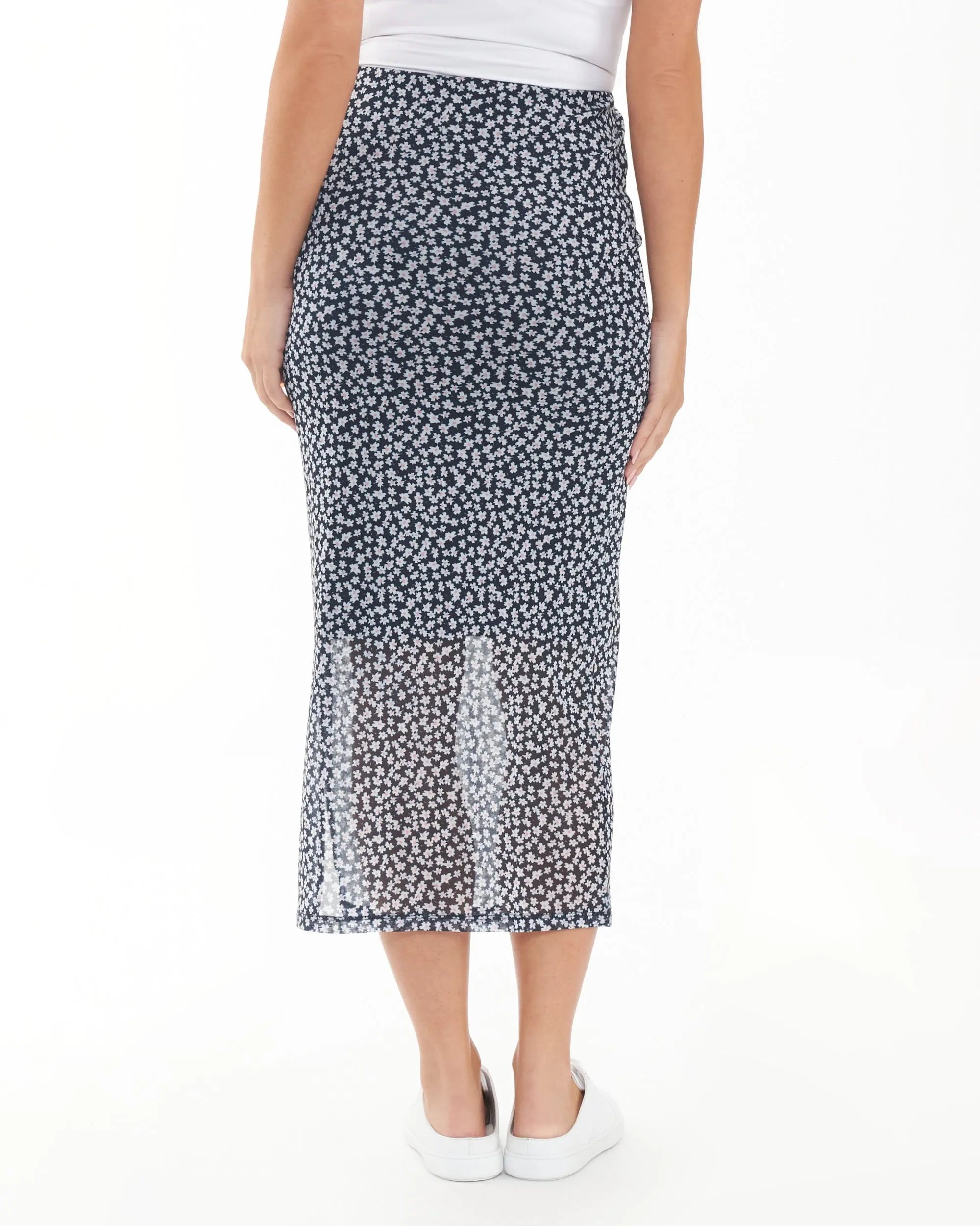 Kara Mesh Skirt Navy / White