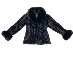 Kashani Women's Black Mink Jacket with Fox Fur Lining