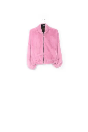 Khaki green and pink reversible bomber jacket