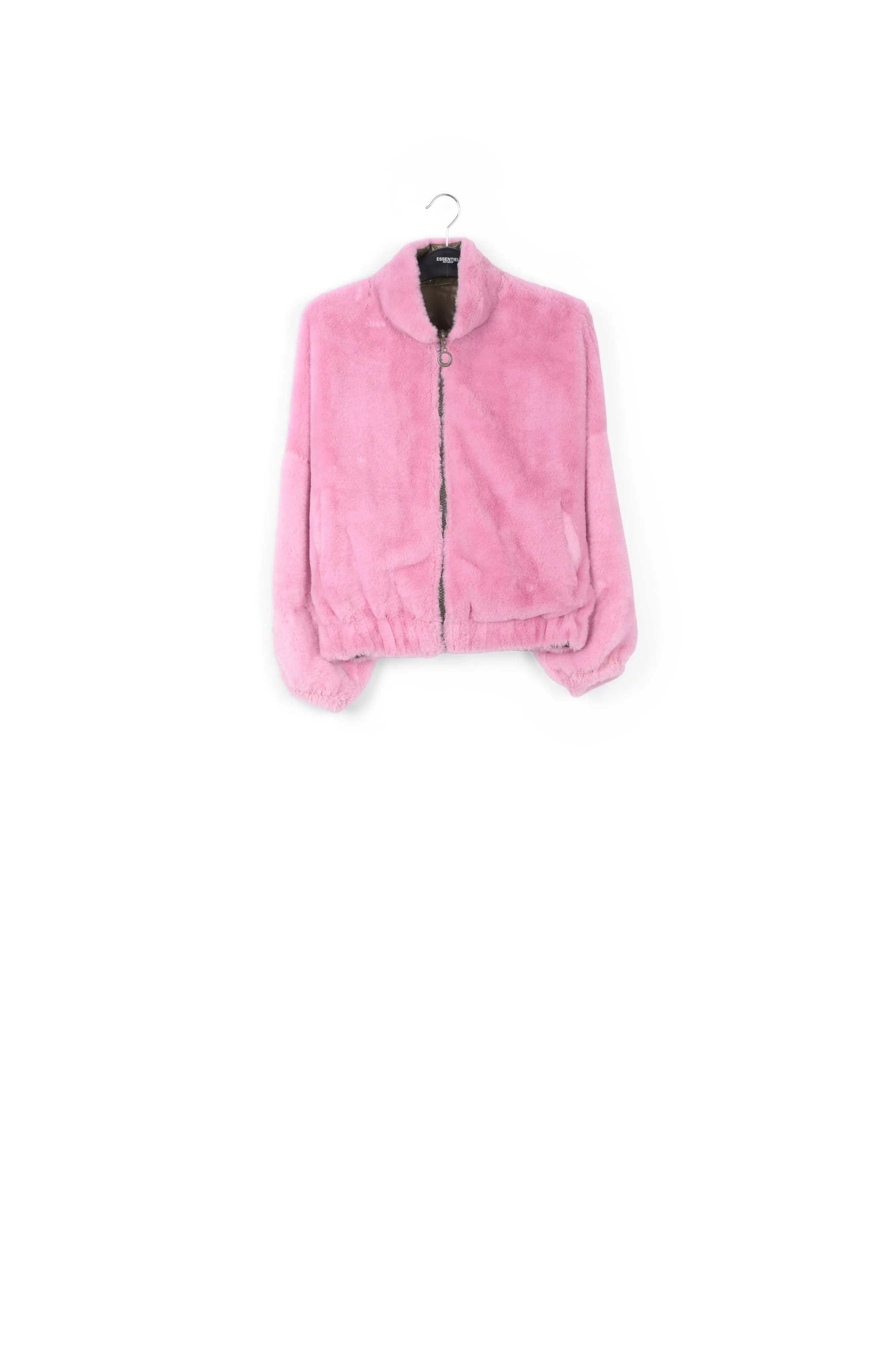 Khaki green and pink reversible bomber jacket
