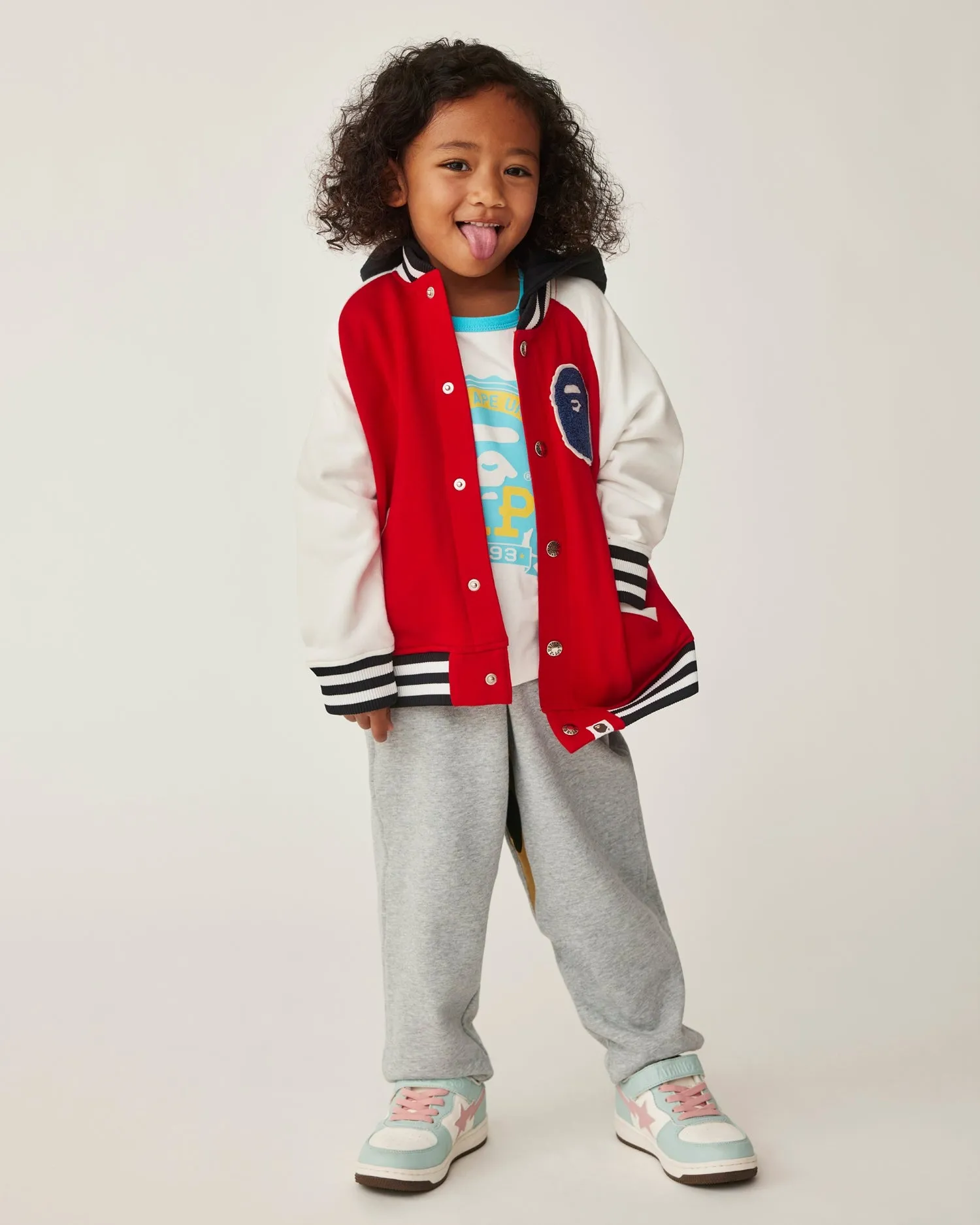 Kids Shark Hoodie Sweat Varsity Jacket