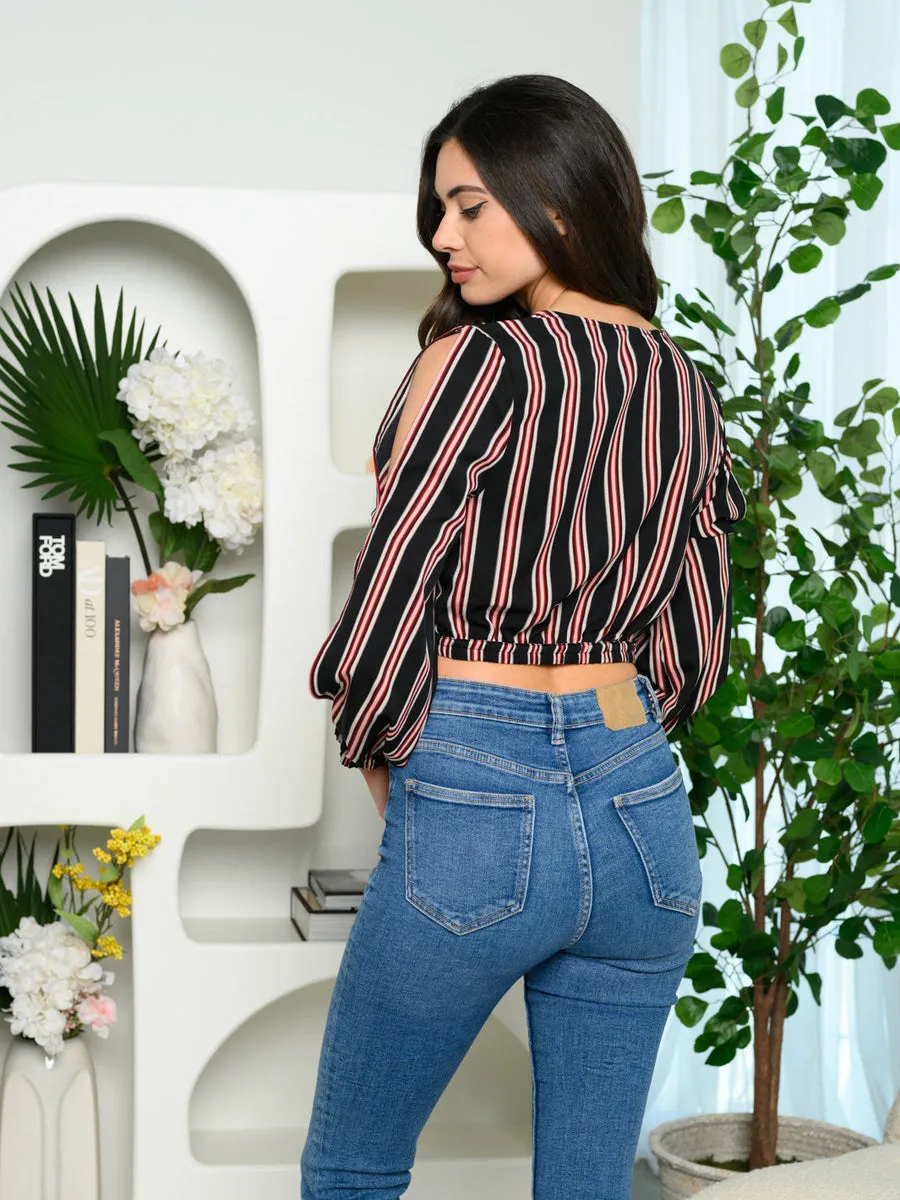 Kim black WRAP TOP