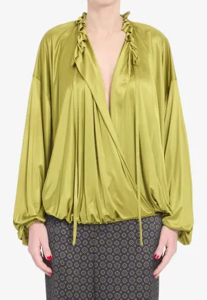 Knit Wrap Blouse