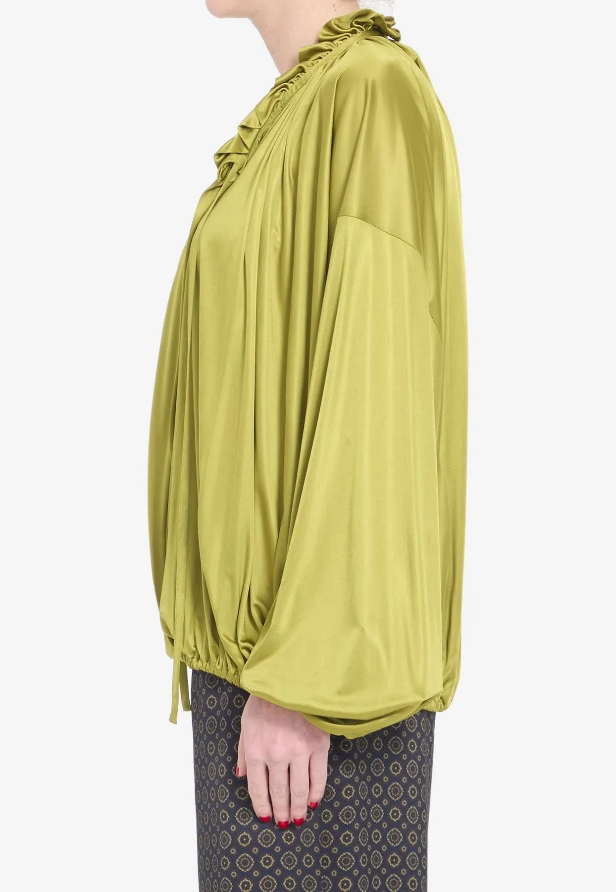 Knit Wrap Blouse