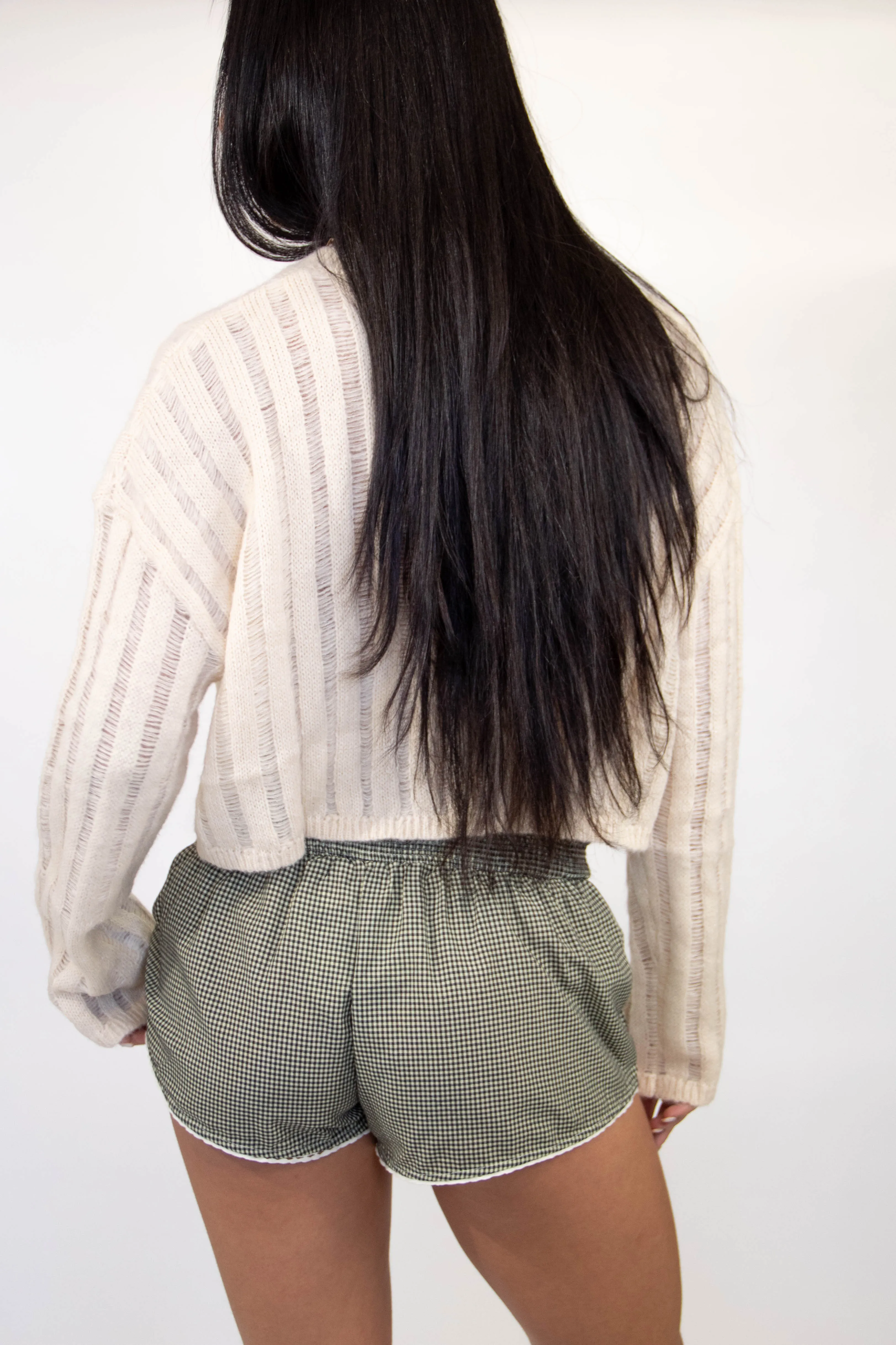Ladder Knit Sheer Sweater