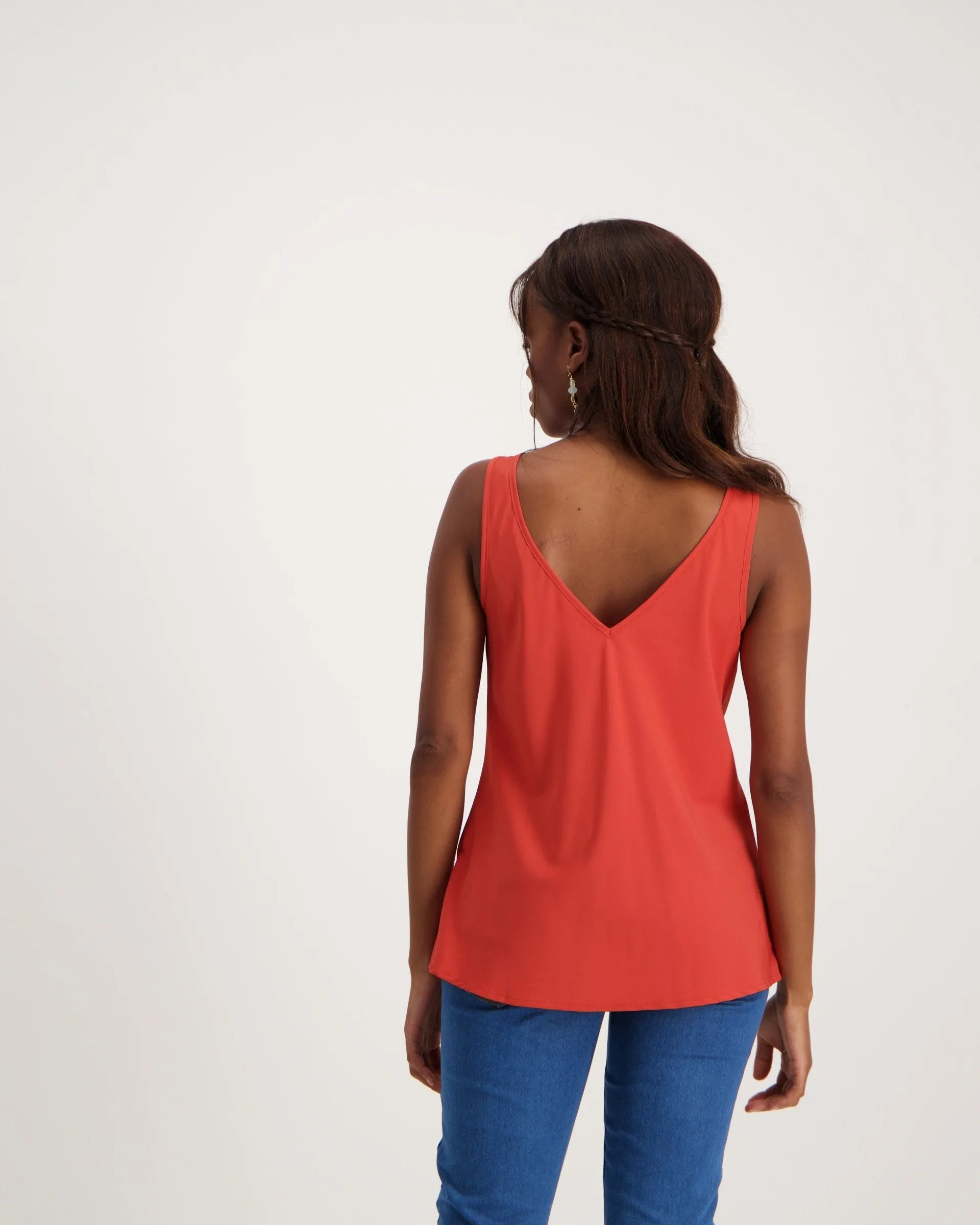 Ladies Basic Printed Cami - Rust