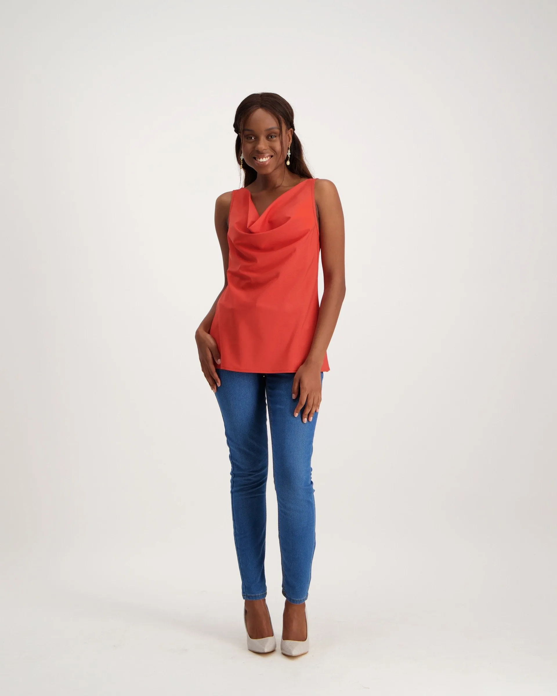 Ladies Basic Printed Cami - Rust