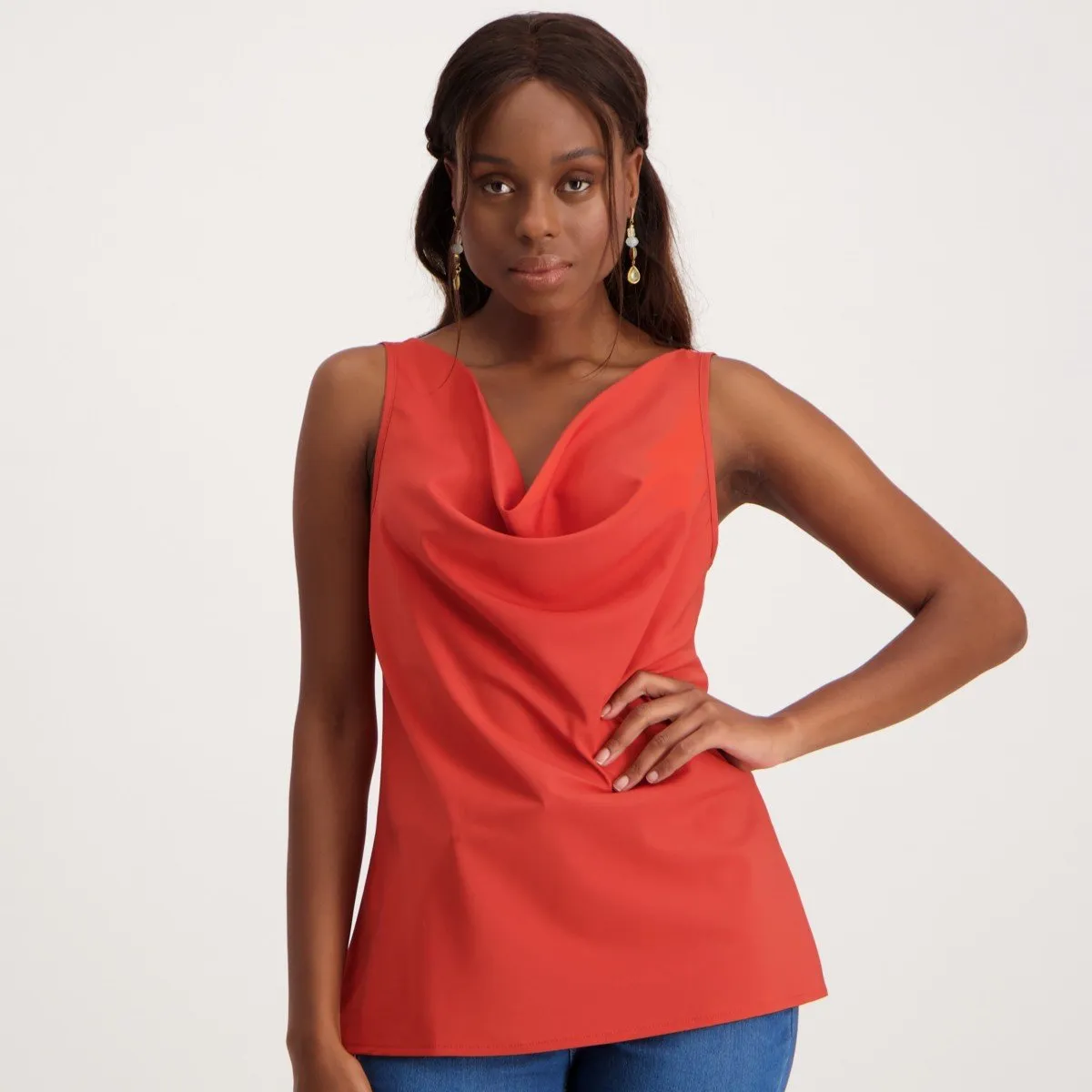 Ladies Basic Printed Cami - Rust