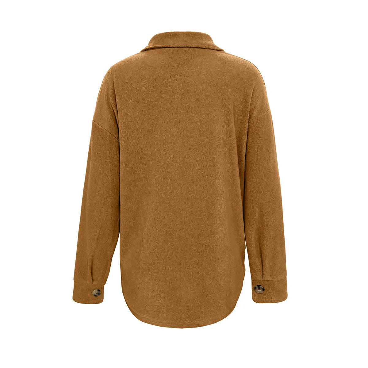 Lapel Button Plush Shirt Jackets Wholesale Womens Clothing N3824111300037