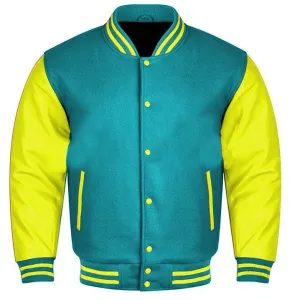 Letterman Varsity Jackets - Sky Blue Yellow