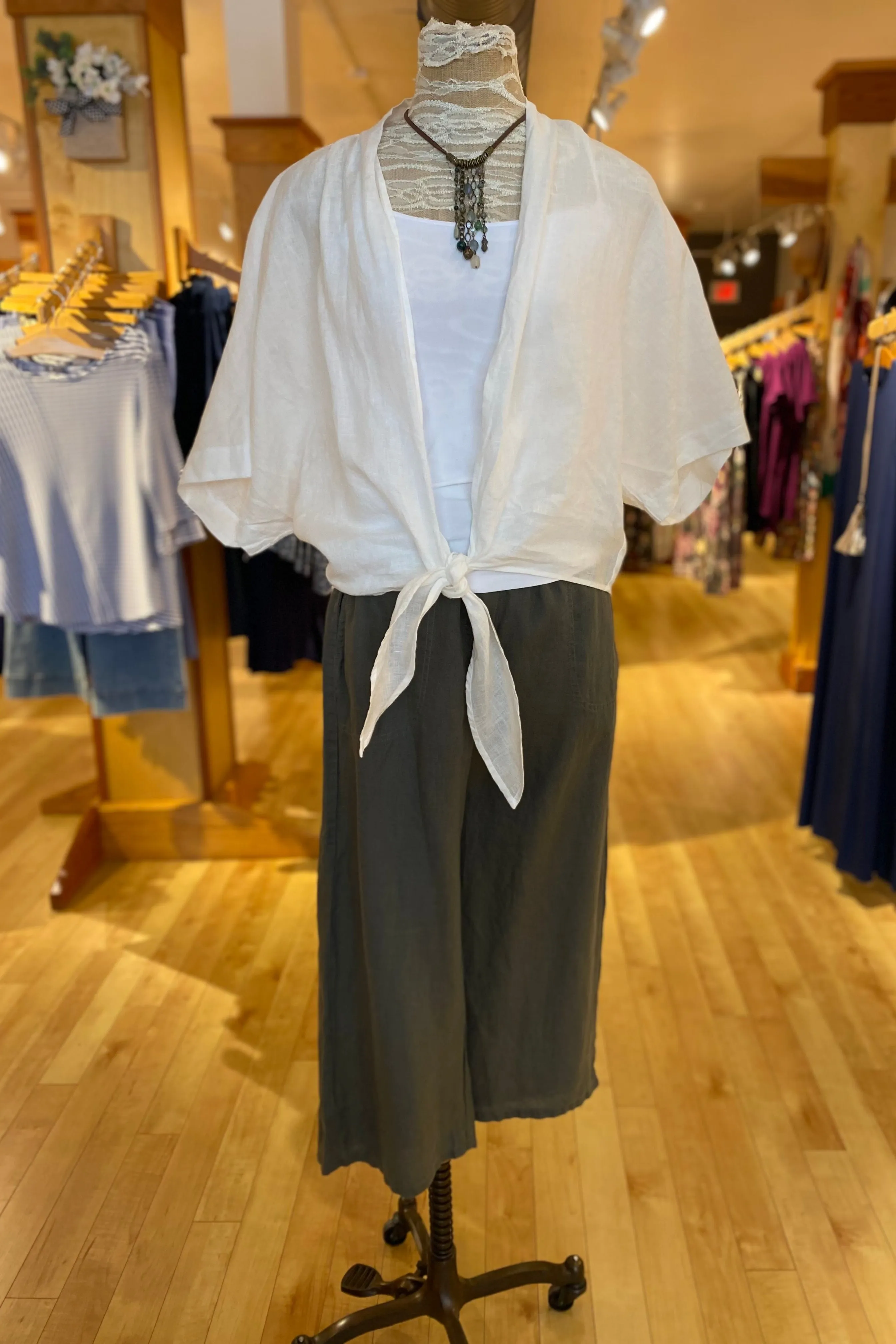 Linen One Size Tie Wrap