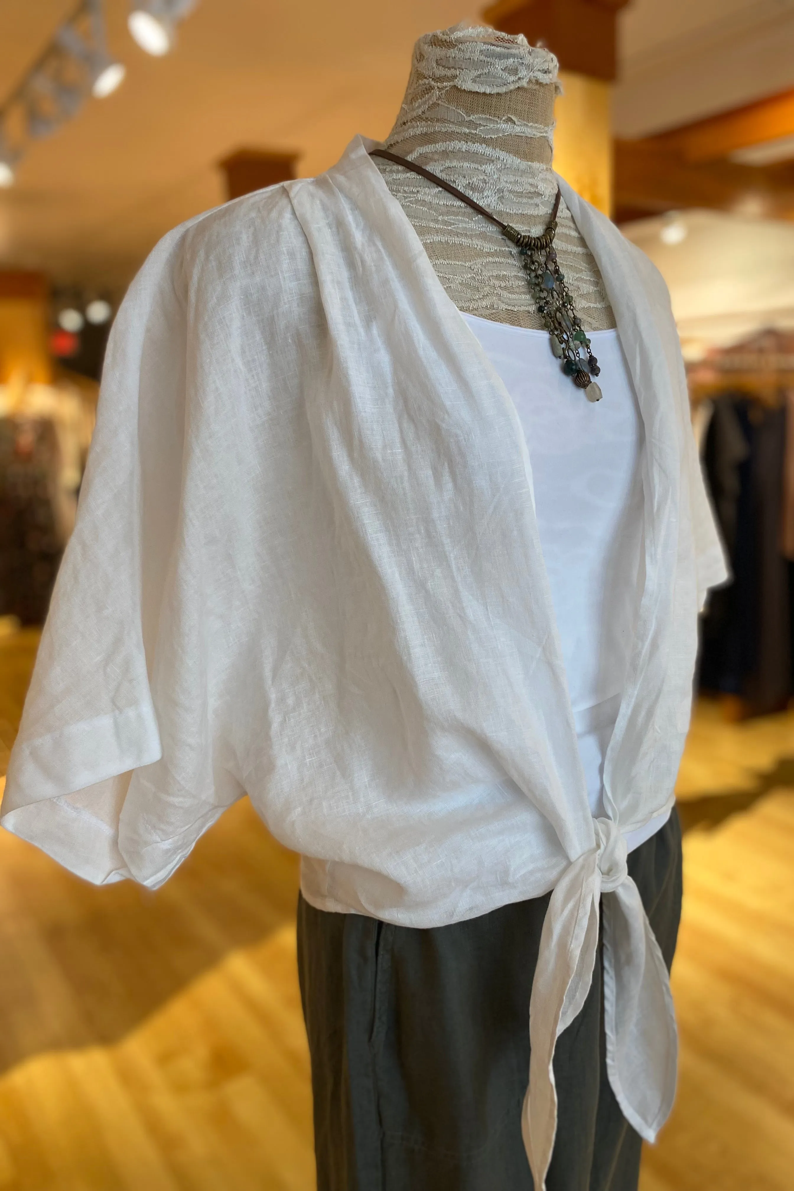 Linen One Size Tie Wrap