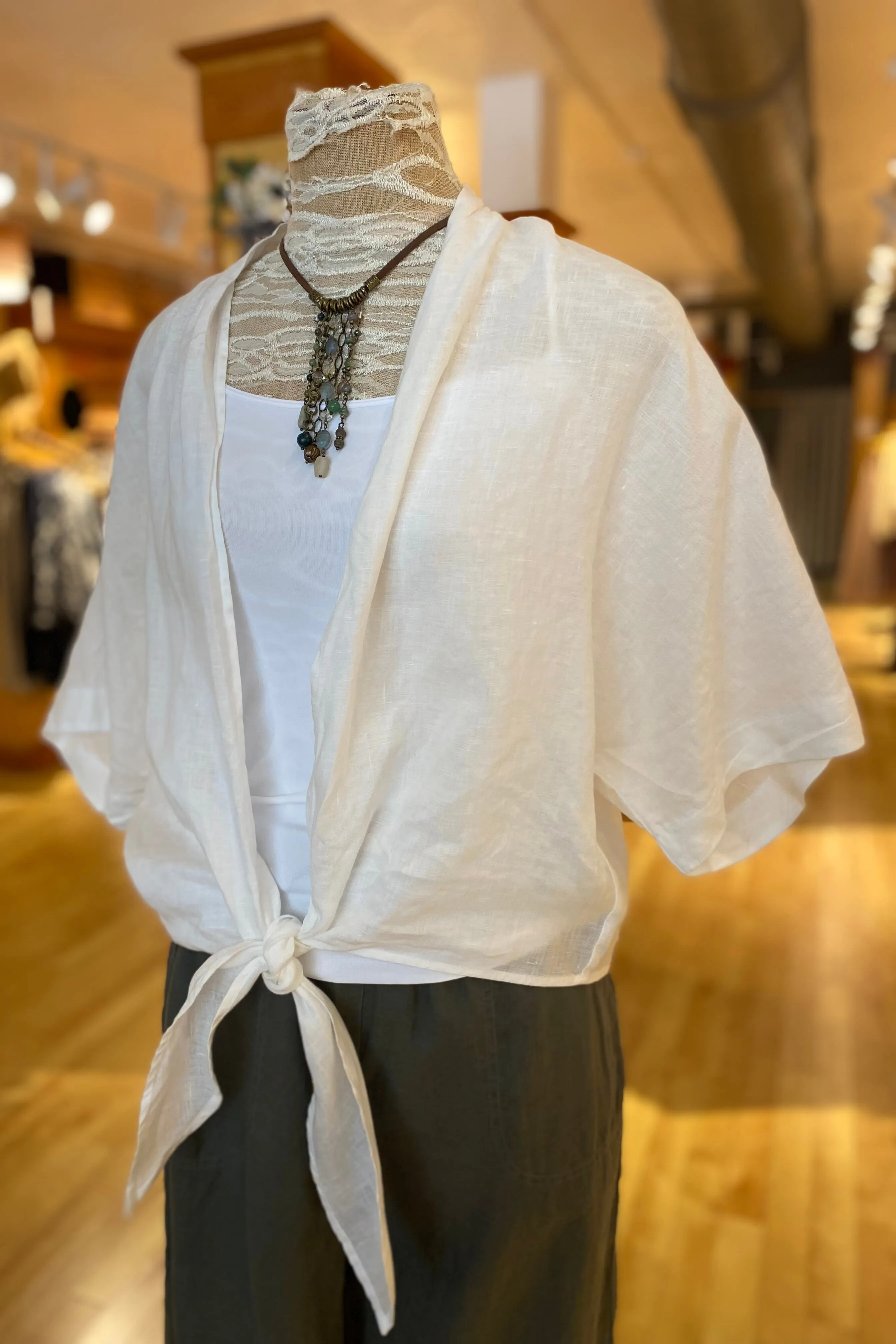 Linen One Size Tie Wrap