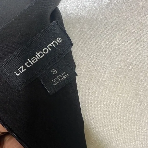 Liz Claiborne Dresses Black Tailored Bell Sleeve Career Sheath Dress Size 8