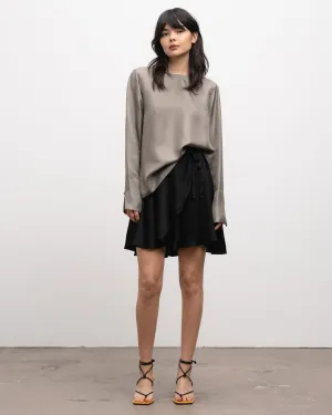 Lizy silk skirt black