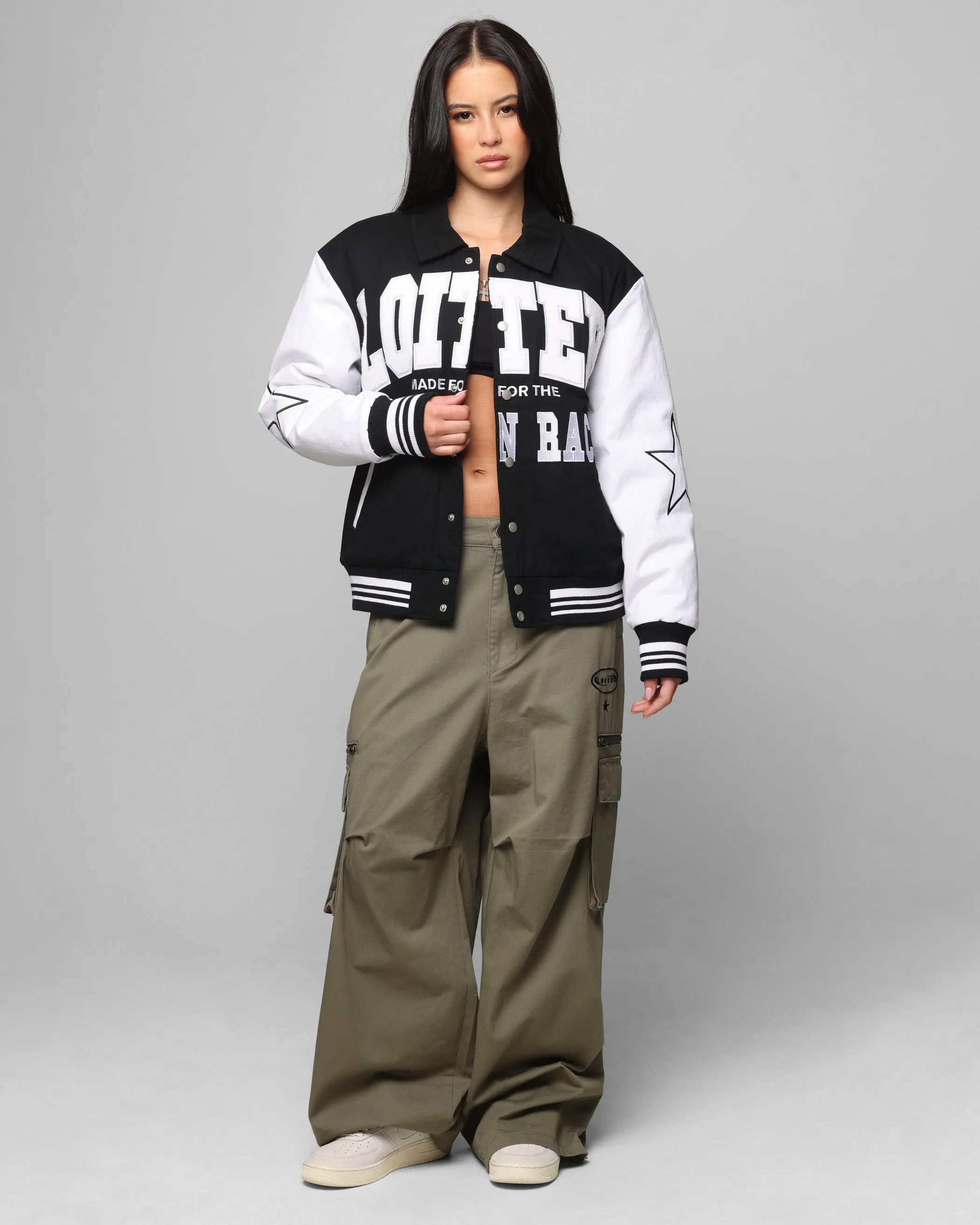 Loiter Vice City Varsity Jacket Black/White