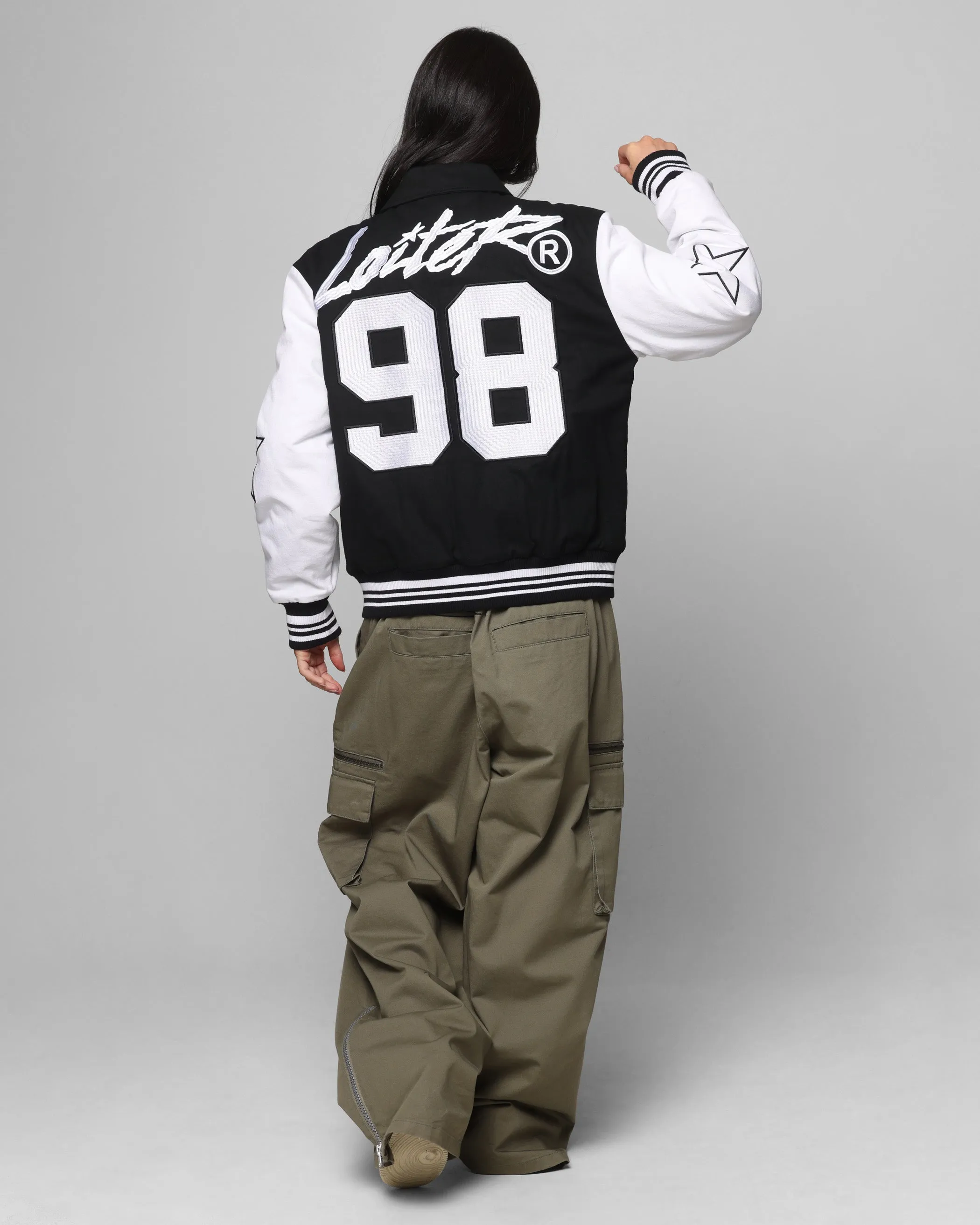 Loiter Vice City Varsity Jacket Black/White