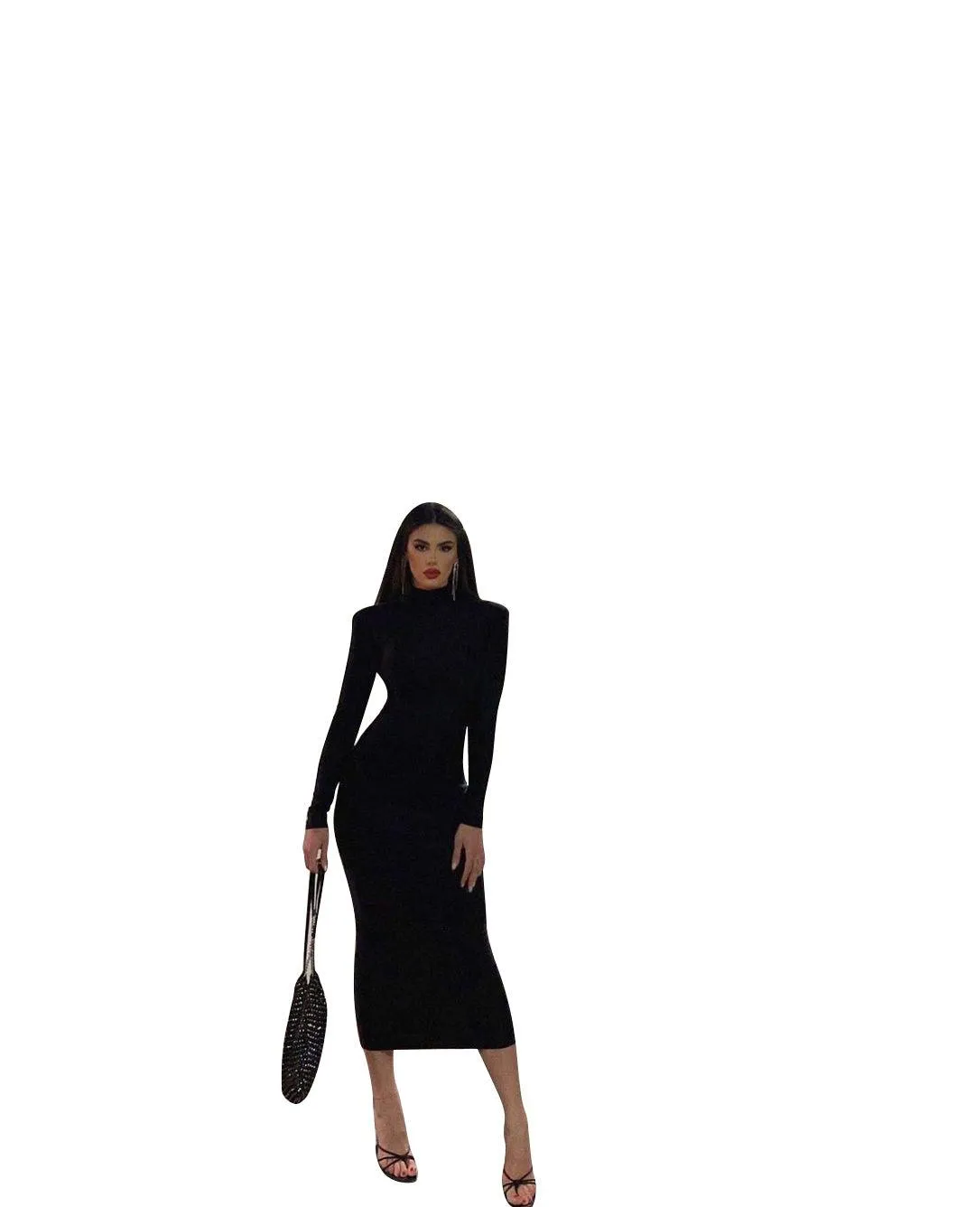 Long Sleeve Bodycon Midi DressClub Party Elegant Solid Outfit
