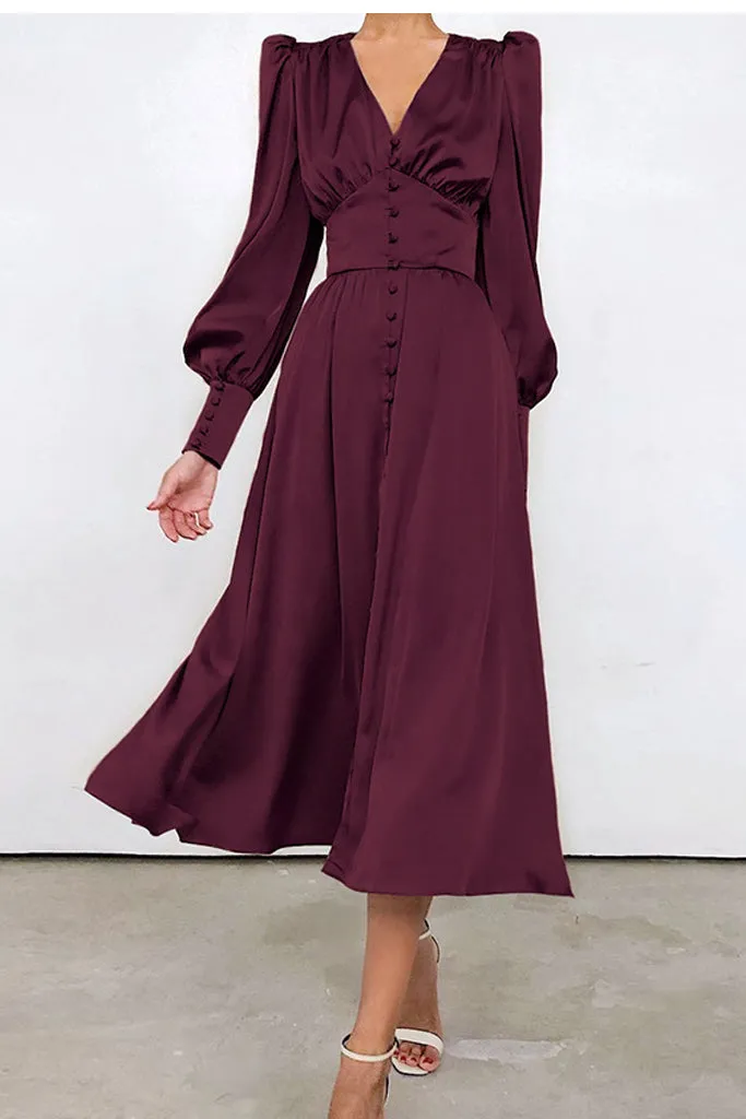 Long Sleeve Empire Waist Fit&Flare Dress