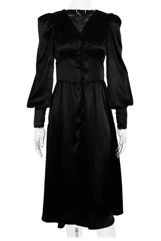 Long Sleeve Empire Waist Fit&Flare Dress