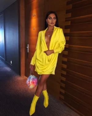 Low-Cut Yellow Dress