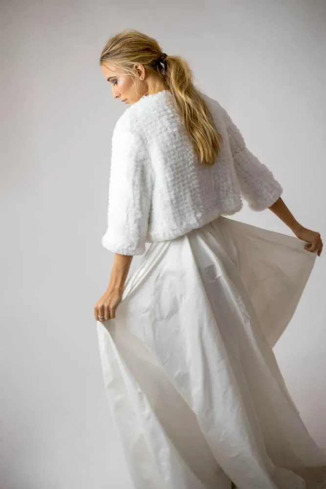 Macie Faux 3/4 Jacket in Snow