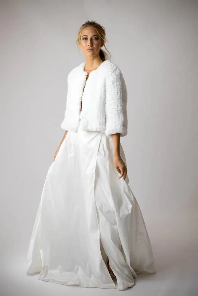 Macie Faux 3/4 Jacket in Snow