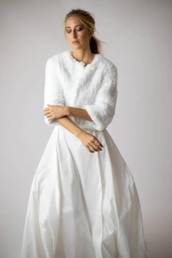 Macie Faux 3/4 Jacket in Snow