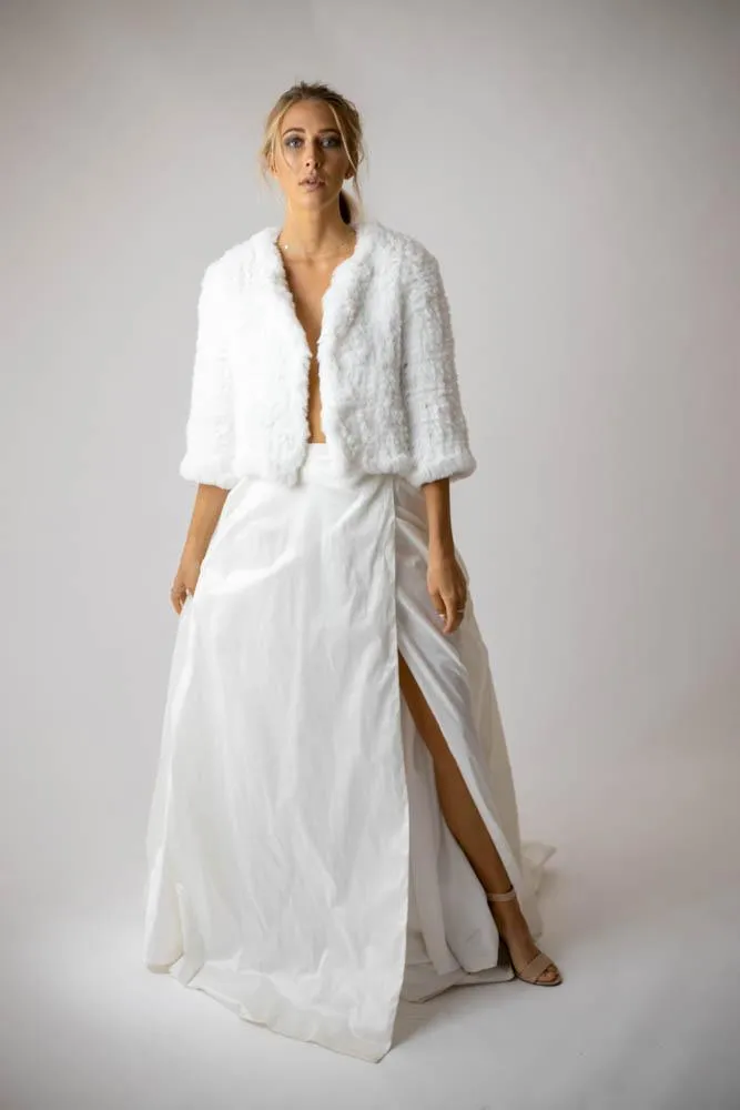 Macie Faux 3/4 Jacket in Snow