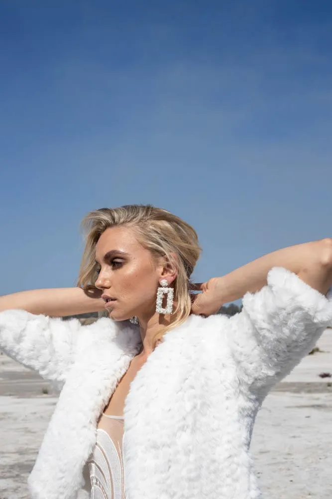 Macie Faux 3/4 Jacket in Snow