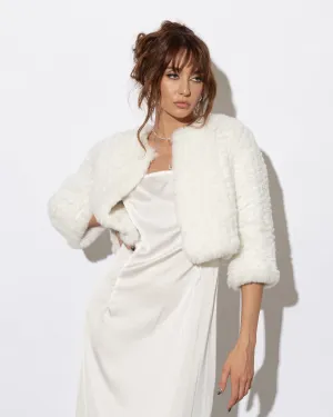 Macie Faux 3/4 Jacket in Snow
