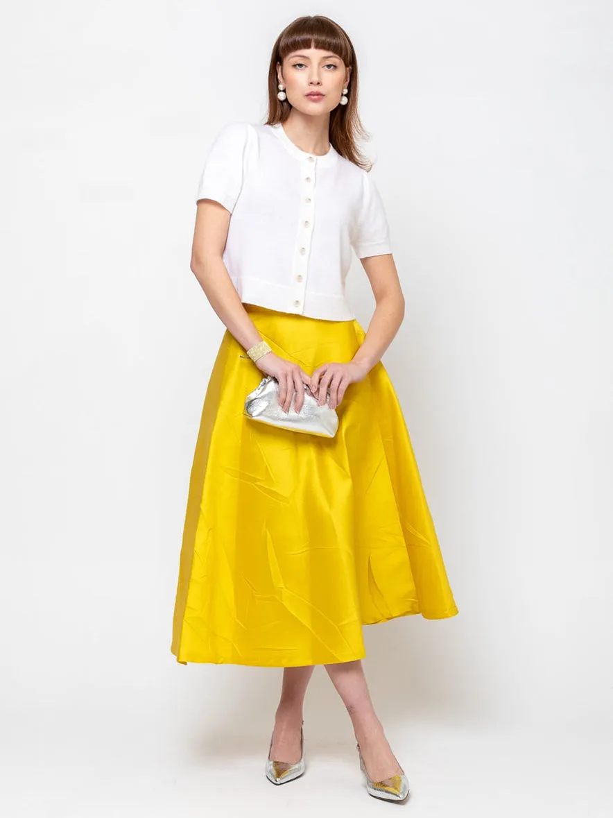 Macro Crinkle Skirt - Lemon