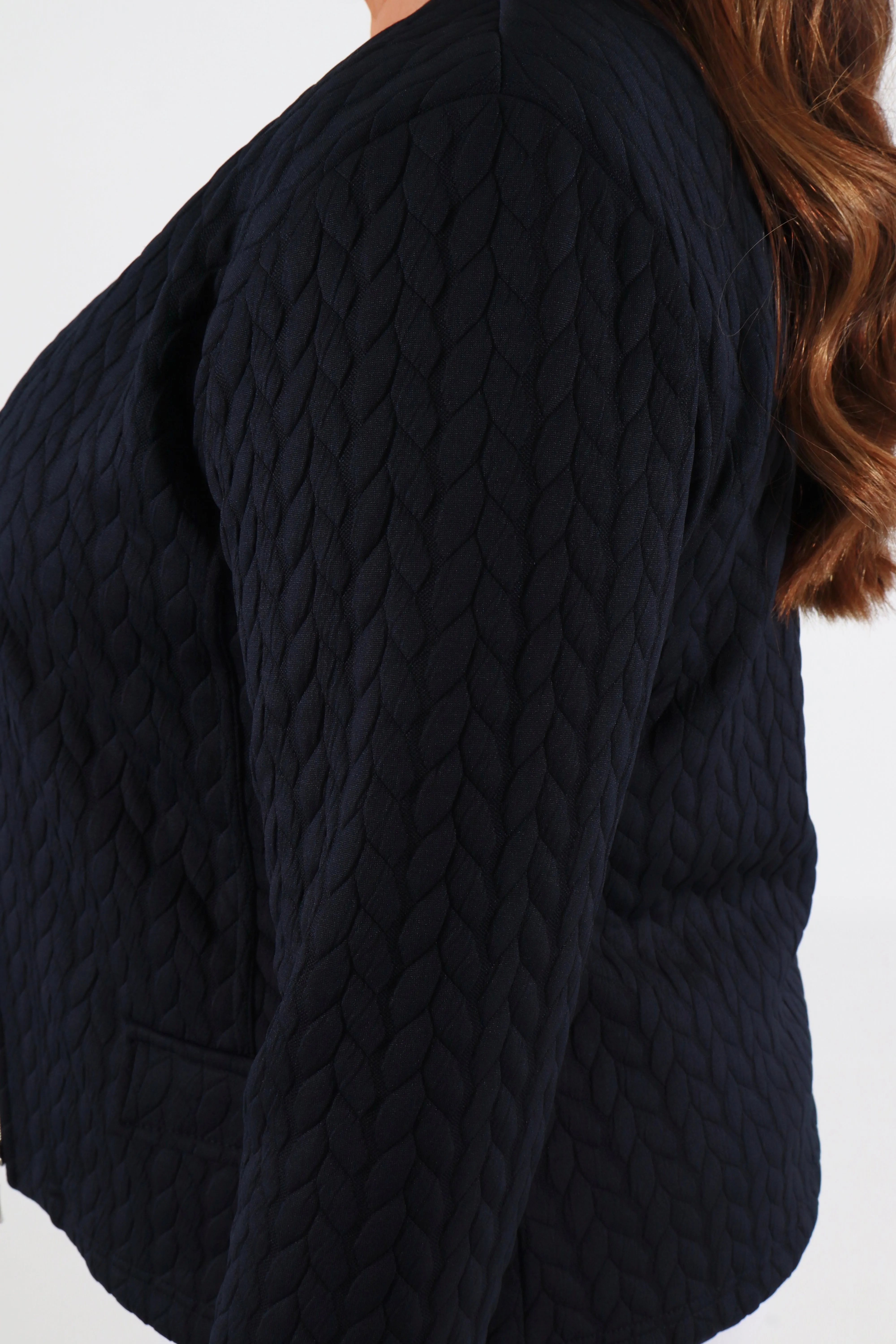 Magna Jacquard Jacket in Navy