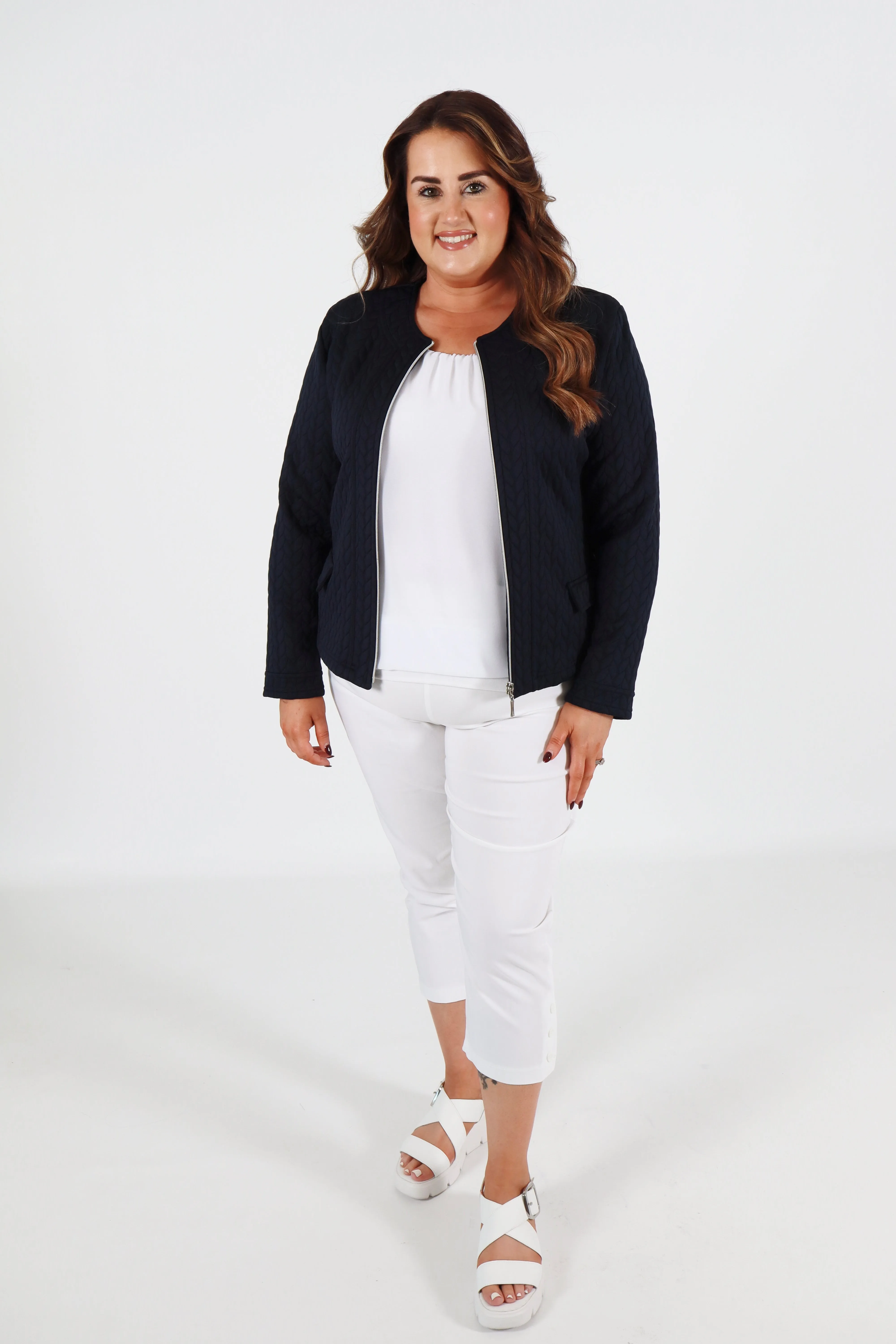 Magna Jacquard Jacket in Navy