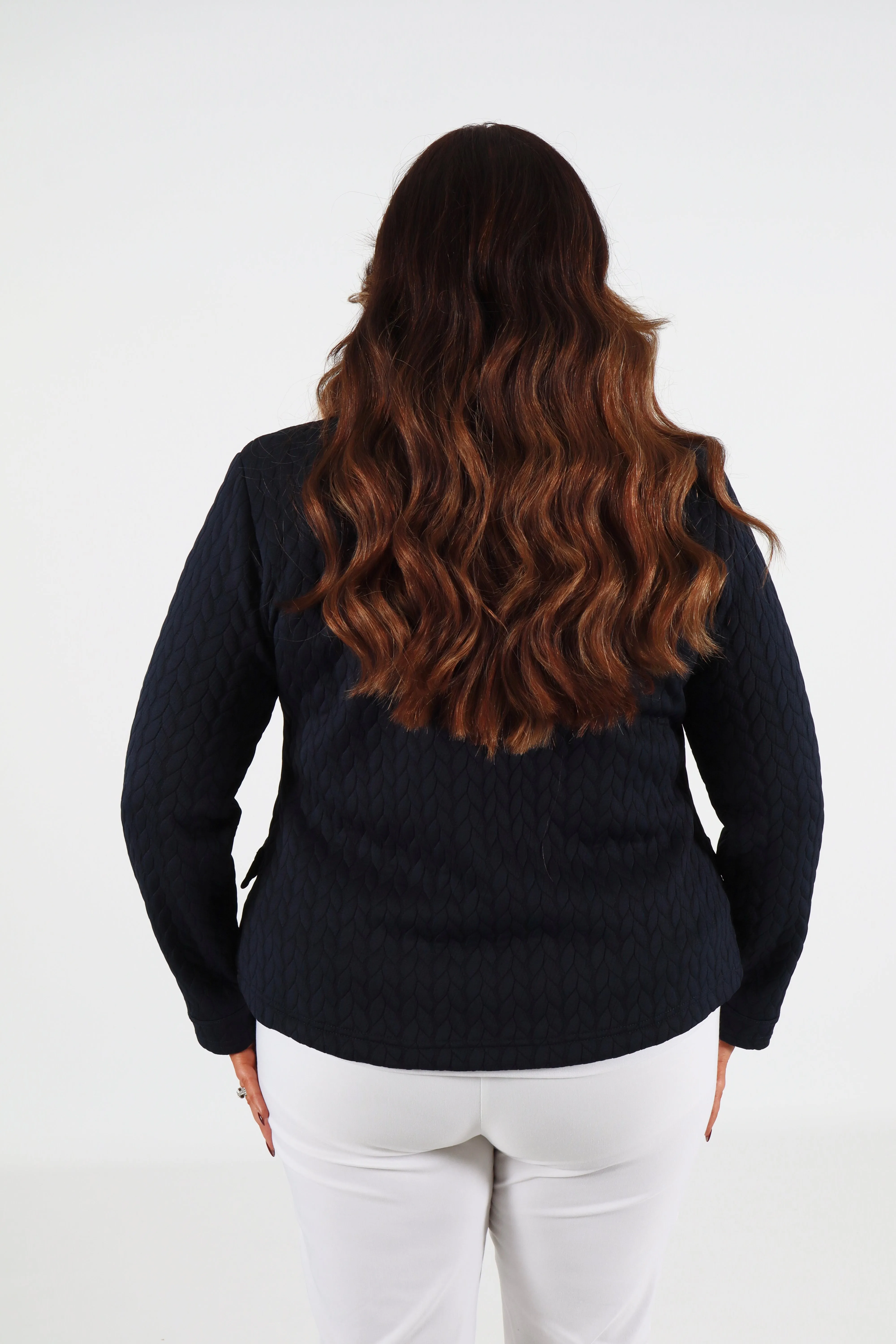 Magna Jacquard Jacket in Navy
