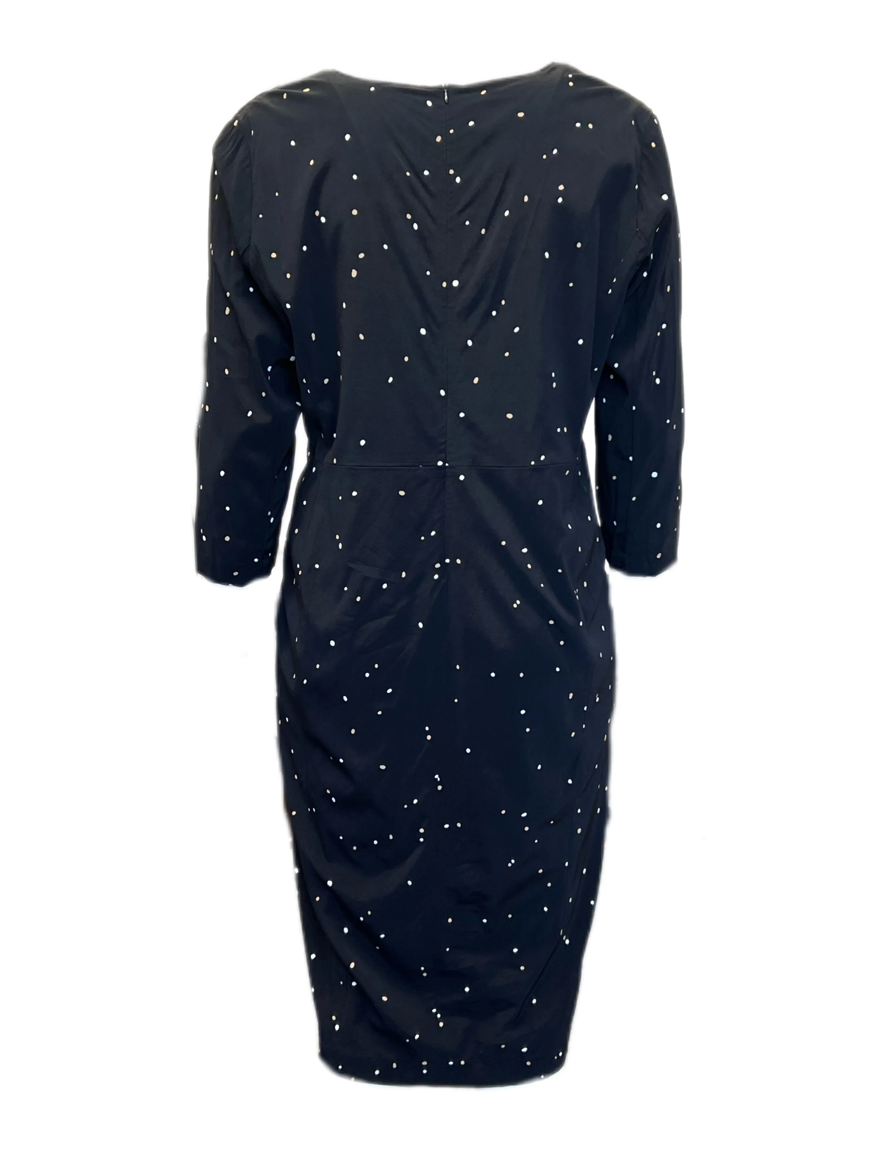 Marina Rinaldi Women's Nero Decimale Polka Dot Sheath Dress NWT