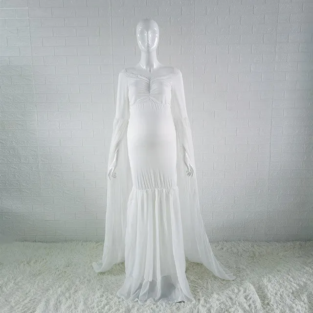 Maternity Photo Shoot Long Dress  Baby Shower  Stretchy  Dress