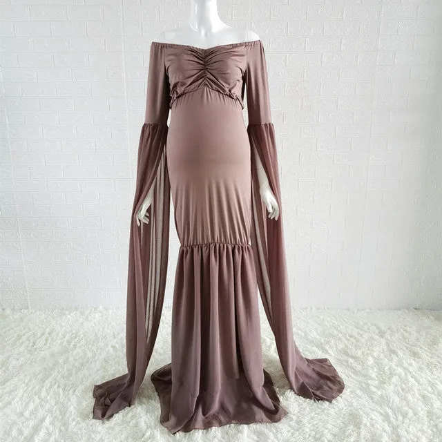 Maternity Photo Shoot Long Dress  Baby Shower  Stretchy  Dress