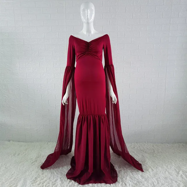 Maternity Photo Shoot Long Dress  Baby Shower  Stretchy  Dress