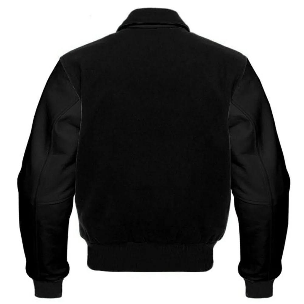 Men's All-Black Varsity Jacket