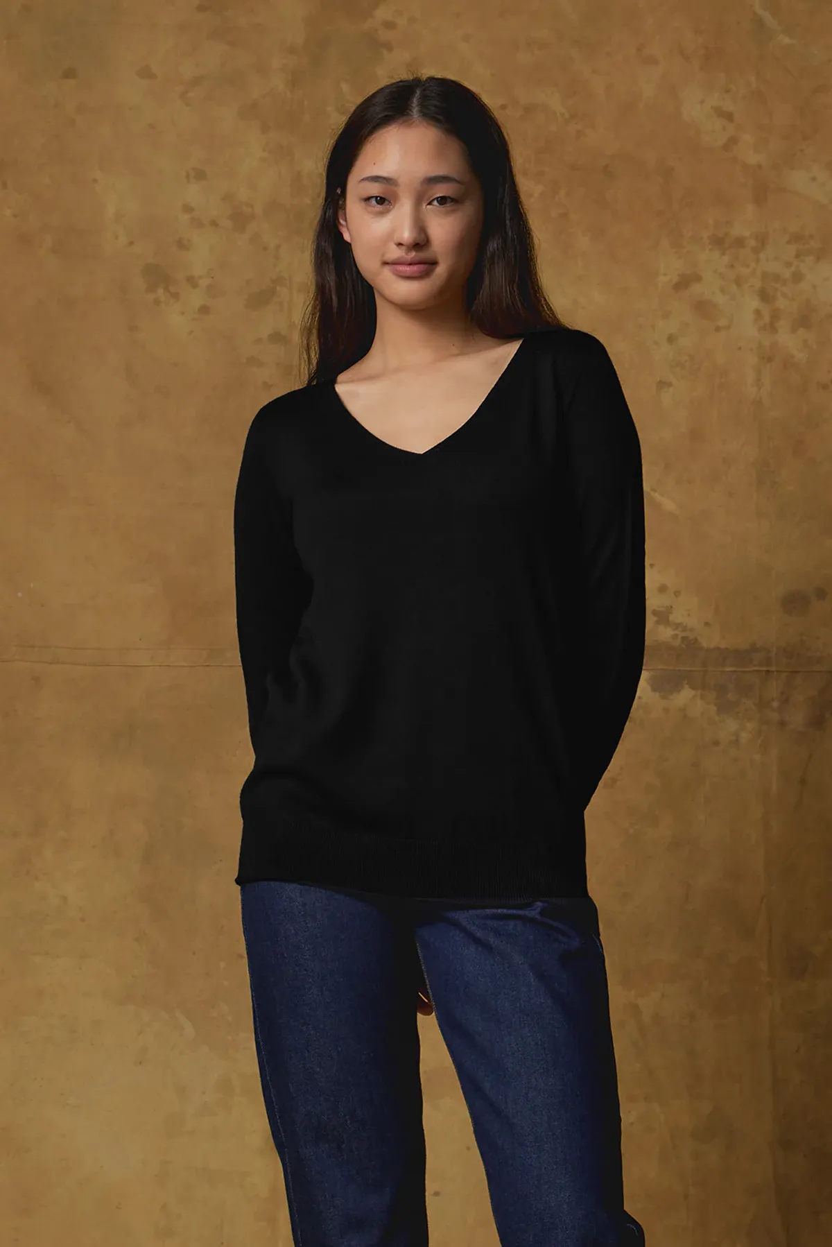 MERINO V NECK SLOUCHY