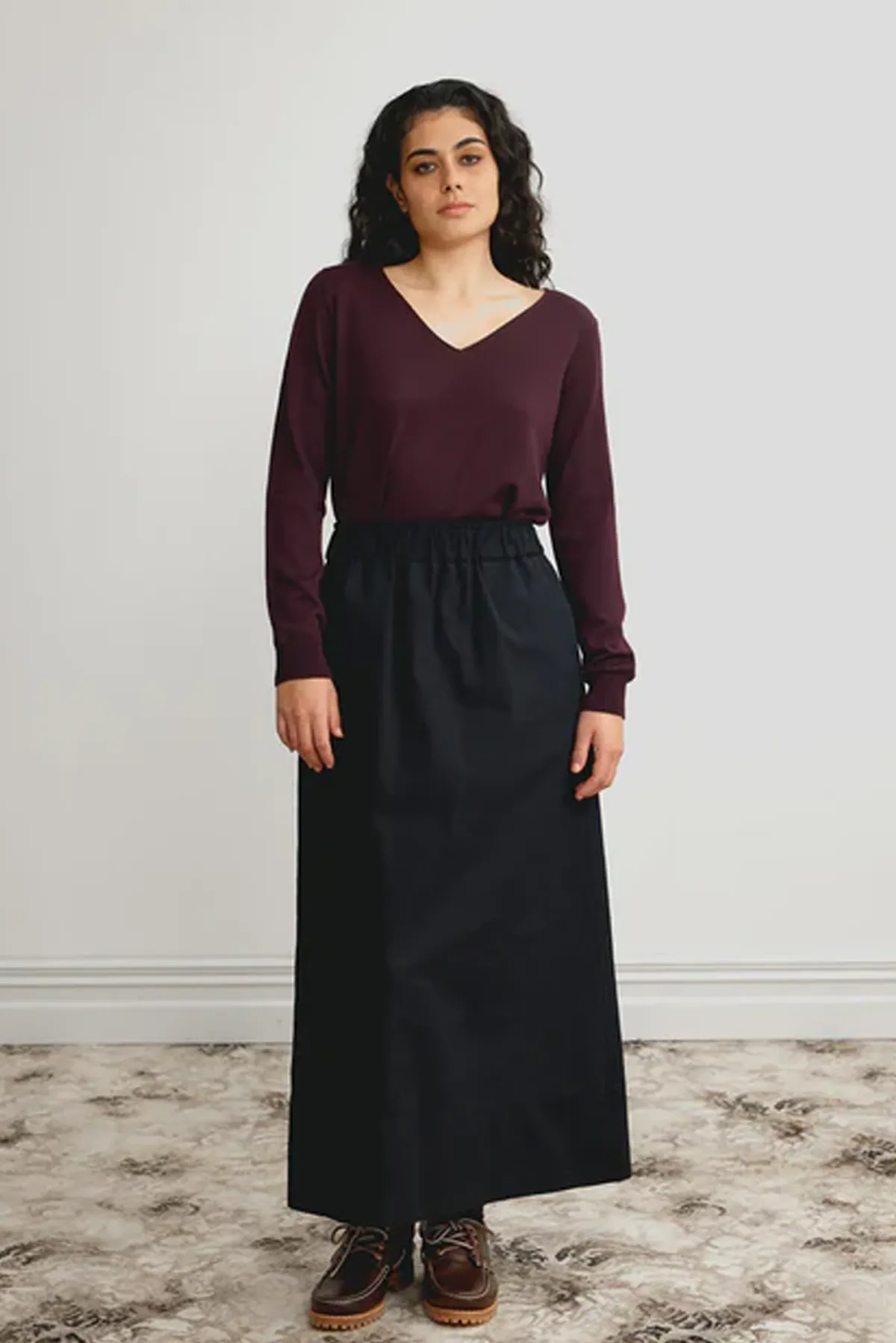 MERINO V NECK SLOUCHY