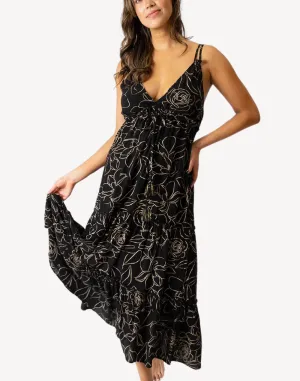 Miami Shine Tiered Midi Dress