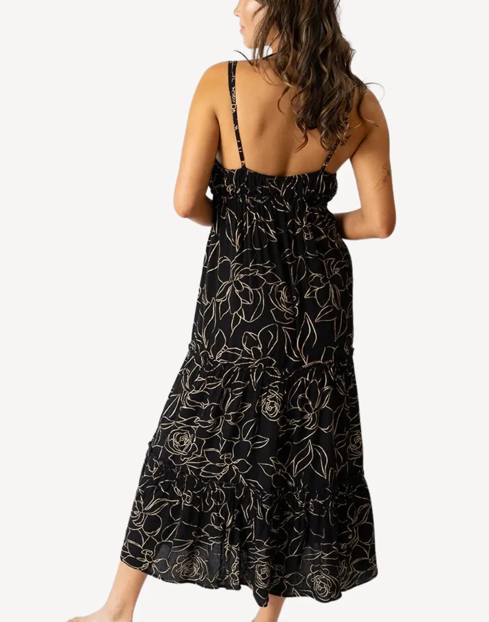 Miami Shine Tiered Midi Dress