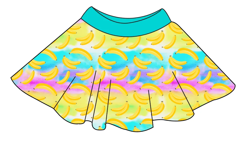 Neon Bananas Circle Skirt