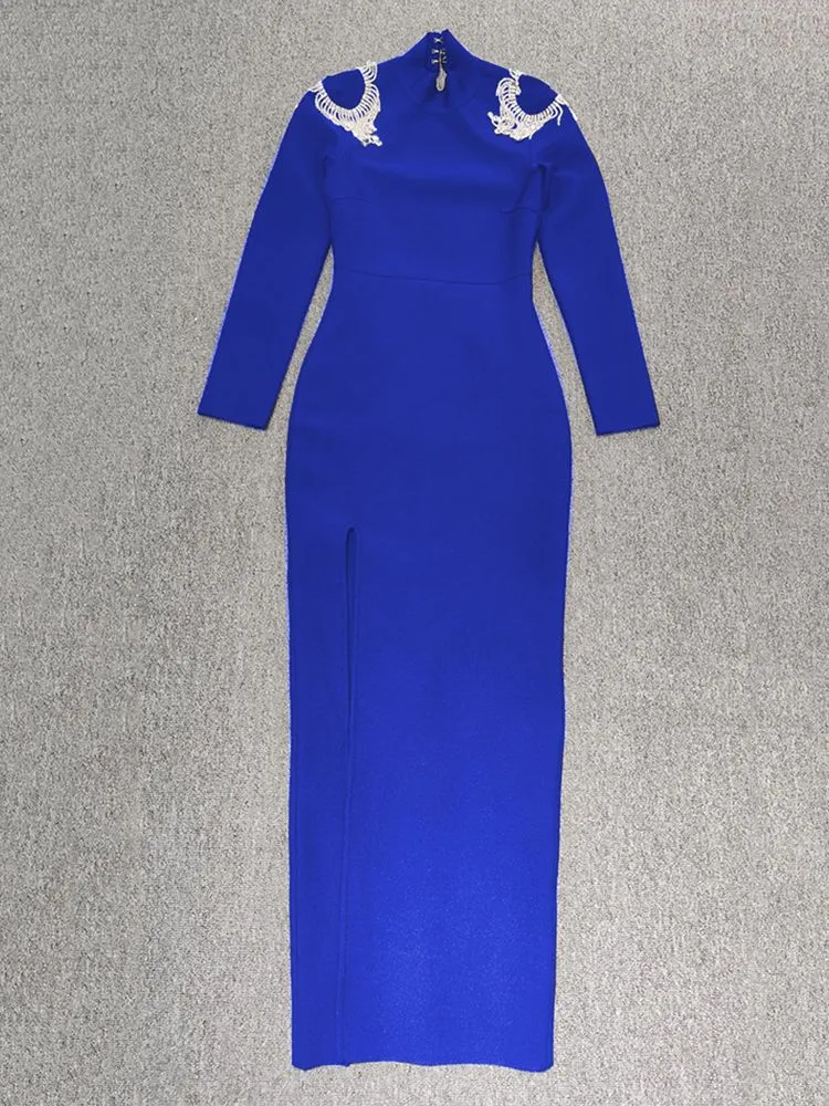 New Diamond Tassel Bandage Long Dress