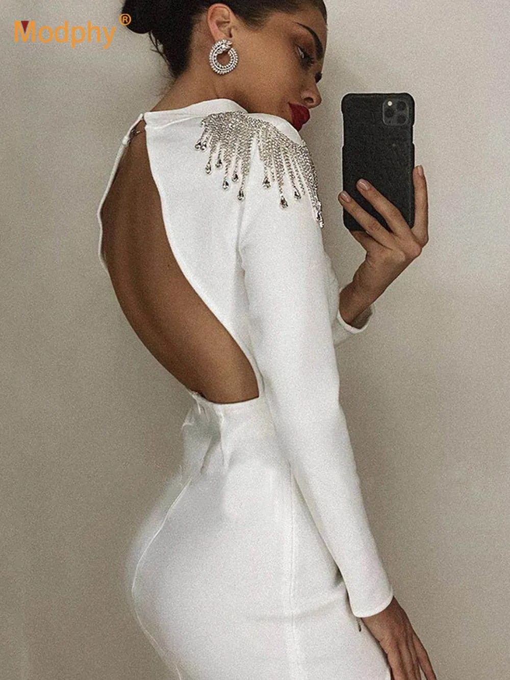 New Diamond Tassel Bandage Long Dress